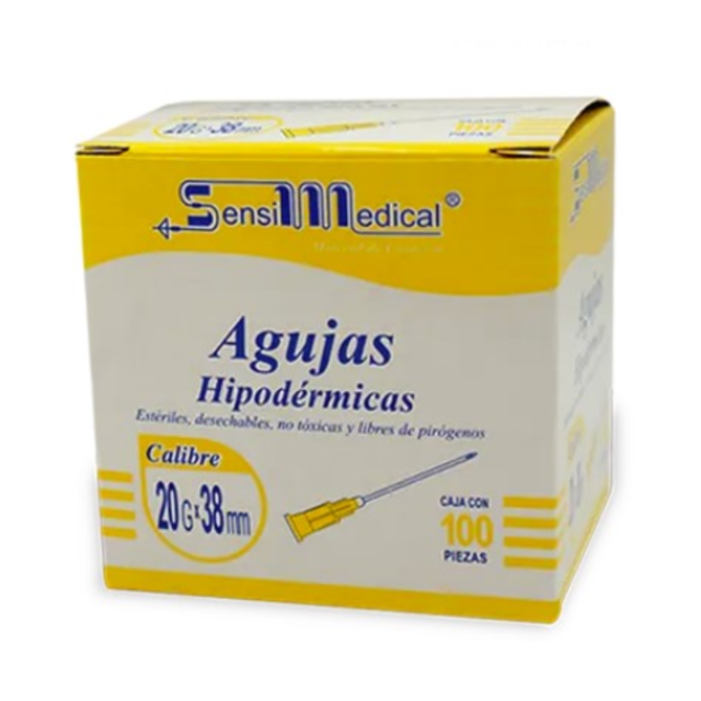 AGUJA HIPODERMICA 20G AMARILLA
